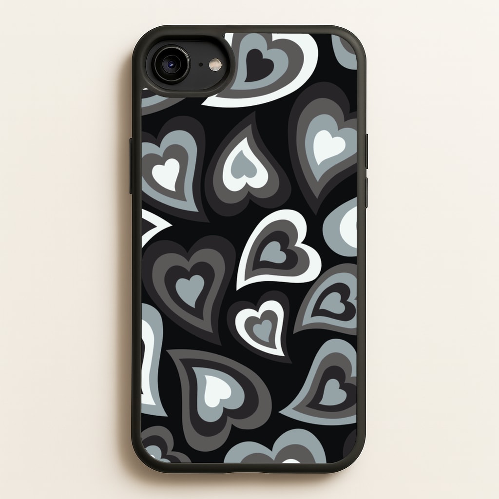 Black Hearts - Trippy Patterns - Trippy Patterns Phone Case for iPhone 6 / 7 / 8 / SE
