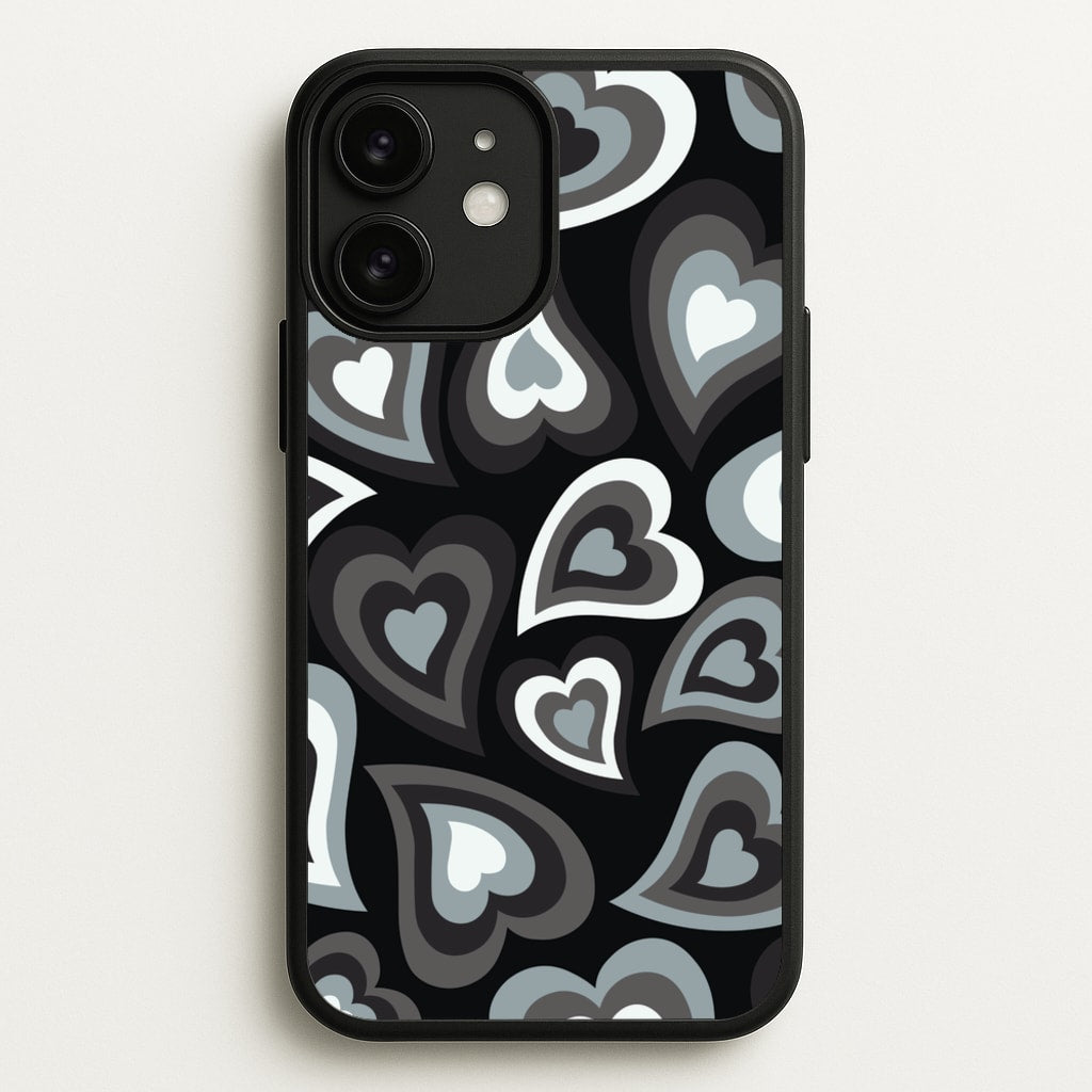 Black Hearts - Trippy Patterns - Trippy Patterns Phone Case for iPhone 11
