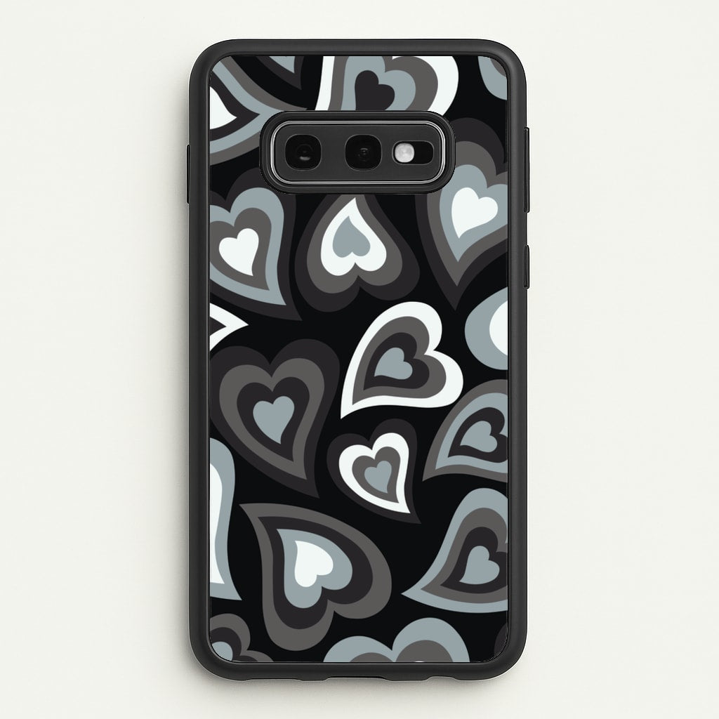 Black Hearts - Trippy Patterns - Trippy Patterns Phone Case for Galaxy S10e