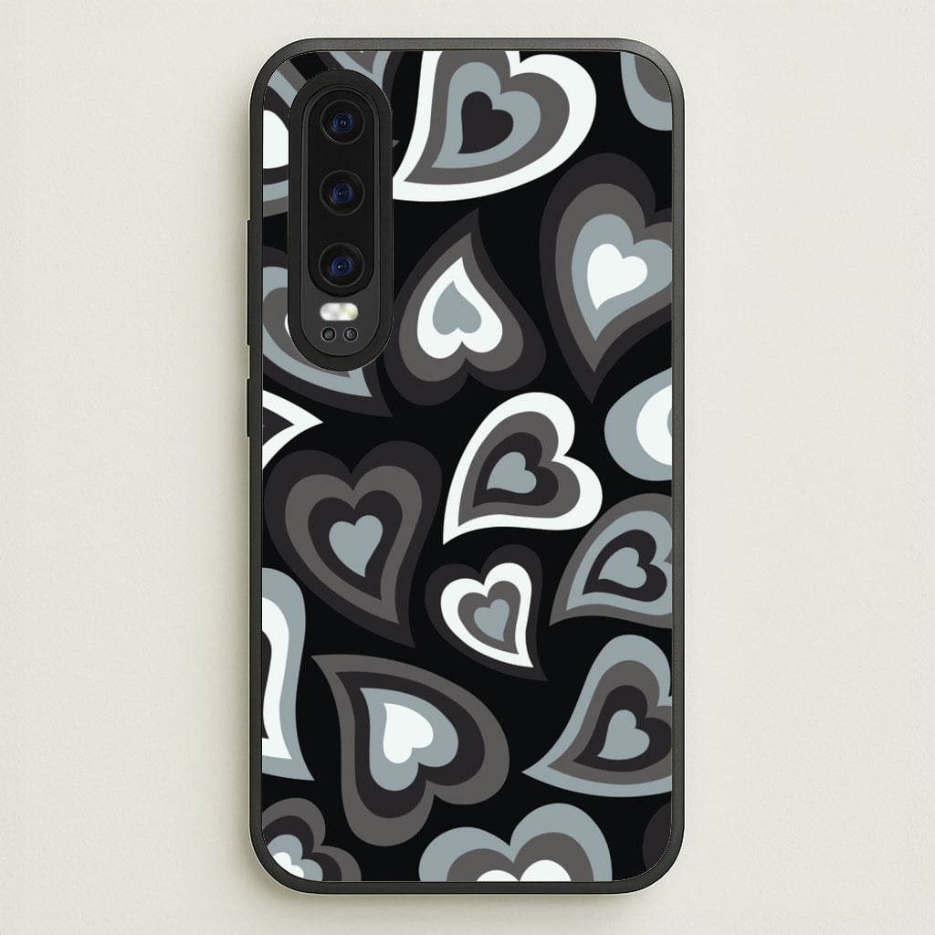 Black Hearts - Trippy Patterns - Trippy Patterns Phone Case for Huawei P30