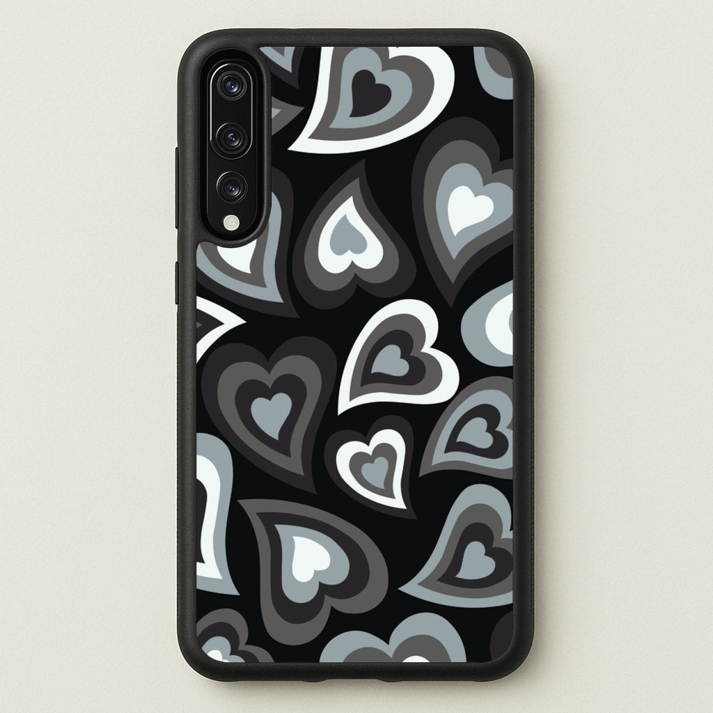 Black Hearts - Trippy Patterns - Trippy Patterns Phone Case for Huawei P20 Pro