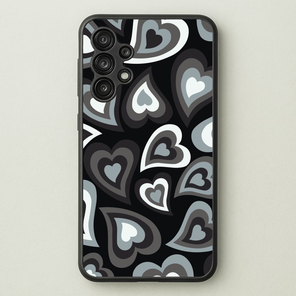Black Hearts - Trippy Patterns - Trippy Patterns Phone Case for Galaxy A13