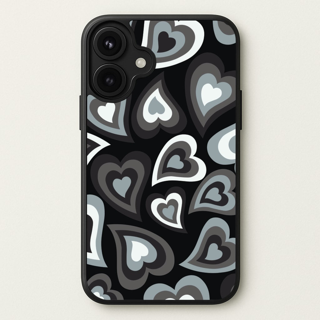 Black Hearts - Trippy Patterns Phone Case for iPhone 17