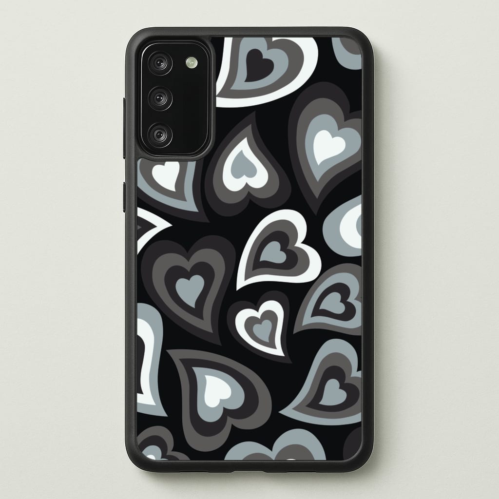 Black Hearts - Trippy Patterns - Trippy Patterns Phone Case for Galaxy S20FE