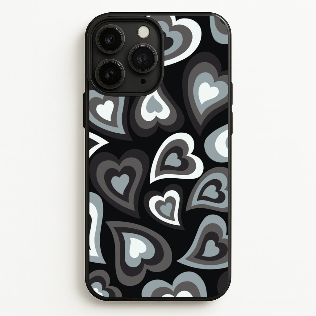 Black Hearts - Trippy Patterns - Trippy Patterns Phone Case for iPhone 11 Pro Max