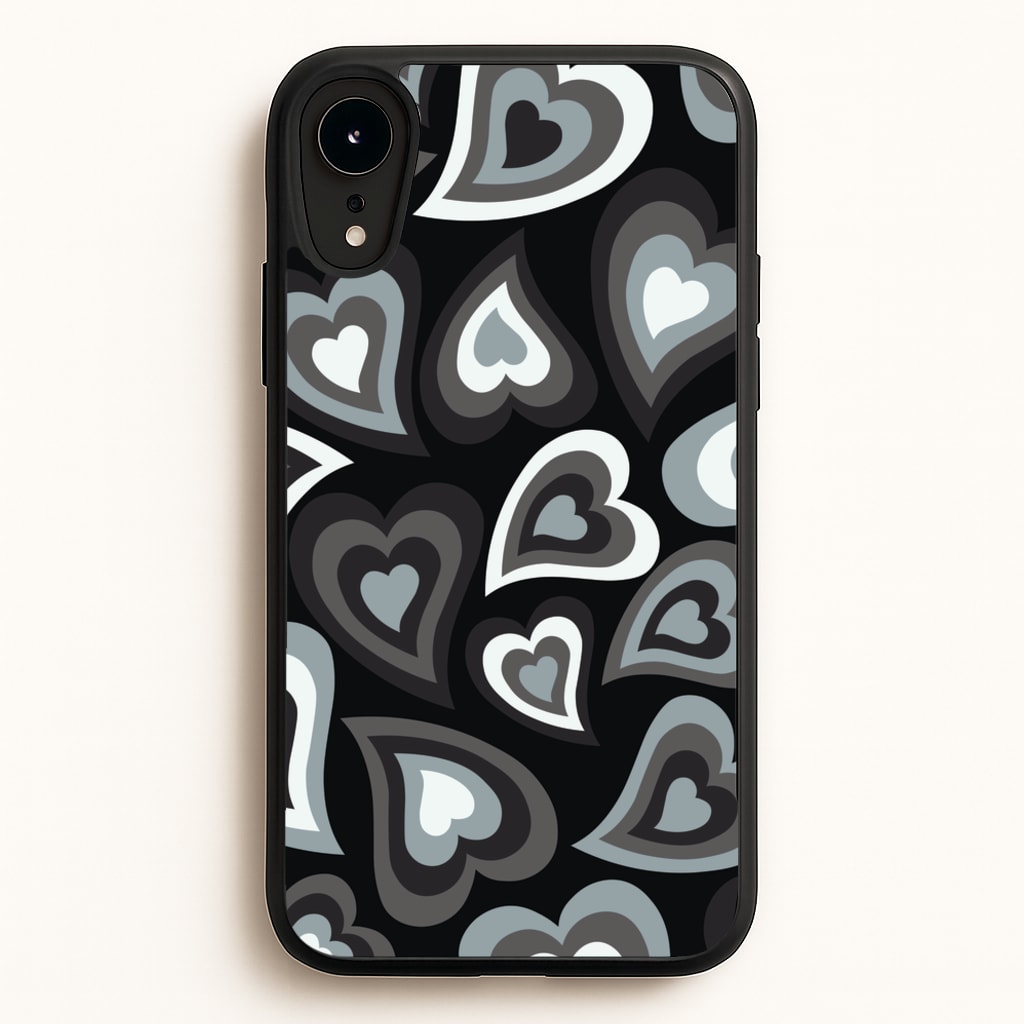 Black Hearts - Trippy Patterns - Trippy Patterns Phone Case for iPhone XR