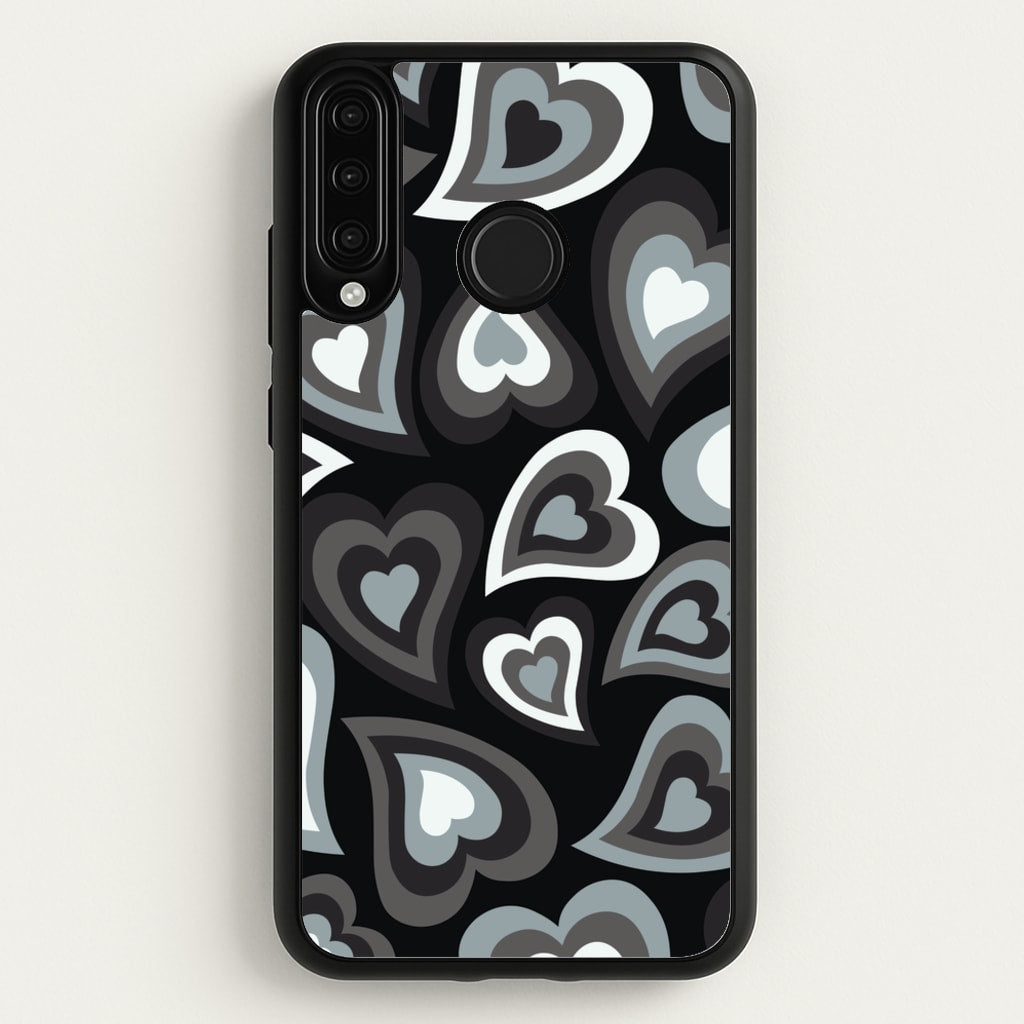 Black Hearts - Trippy Patterns - Trippy Patterns Phone Case for Huawei P30 Lite