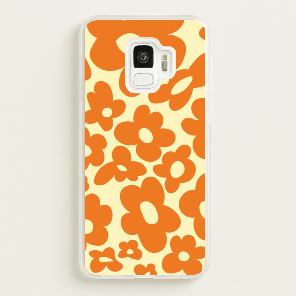 Orange Flowers - Trippy Patterns - Trippy Patterns Phone Case for Galaxy S9