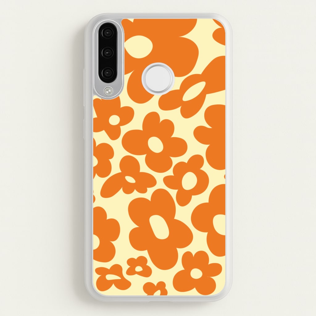 Orange Flowers - Trippy Patterns - Trippy Patterns Phone Case for Huawei P30 Lite
