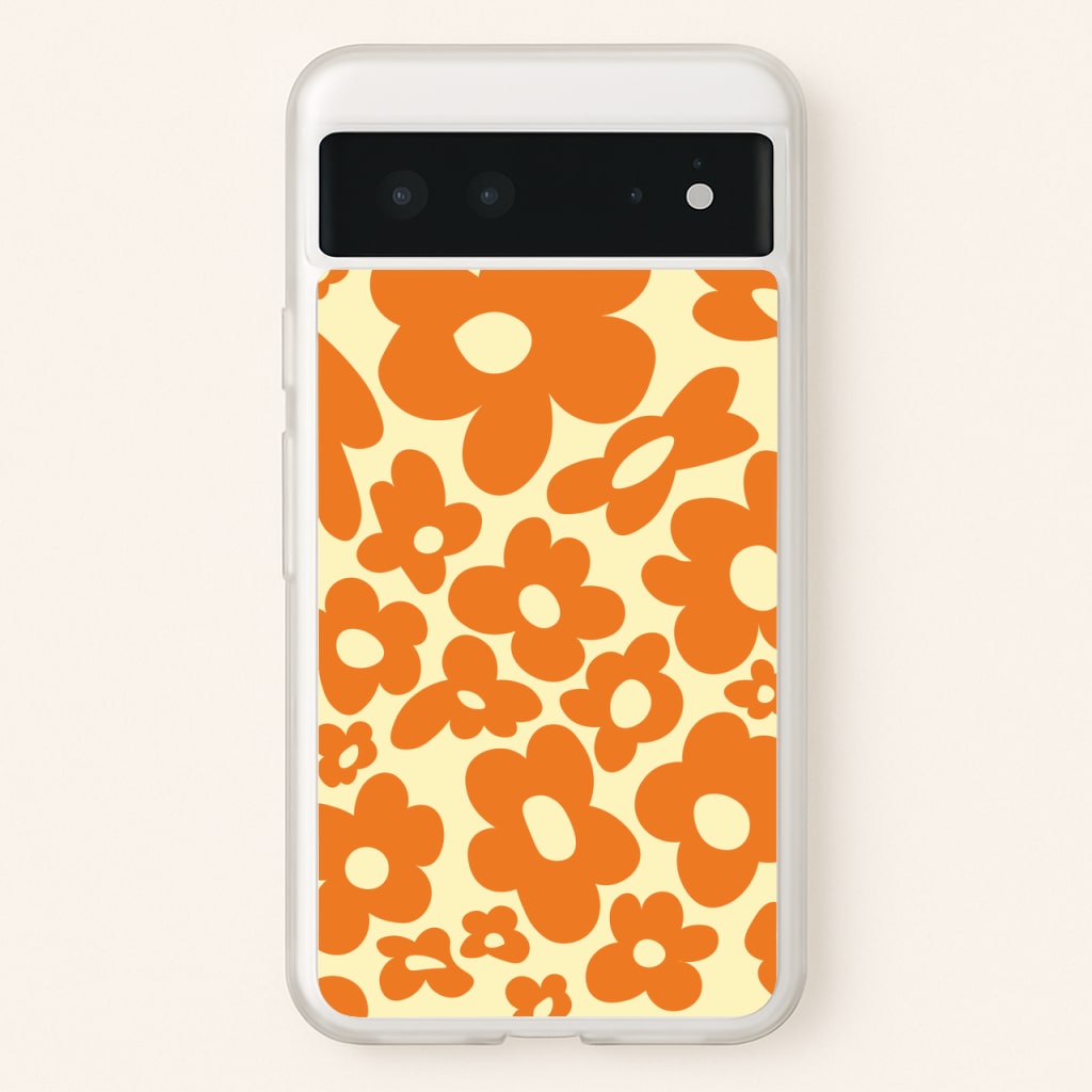 Orange Flowers - Trippy Patterns - Trippy Patterns Phone Case for Google Pixel 6