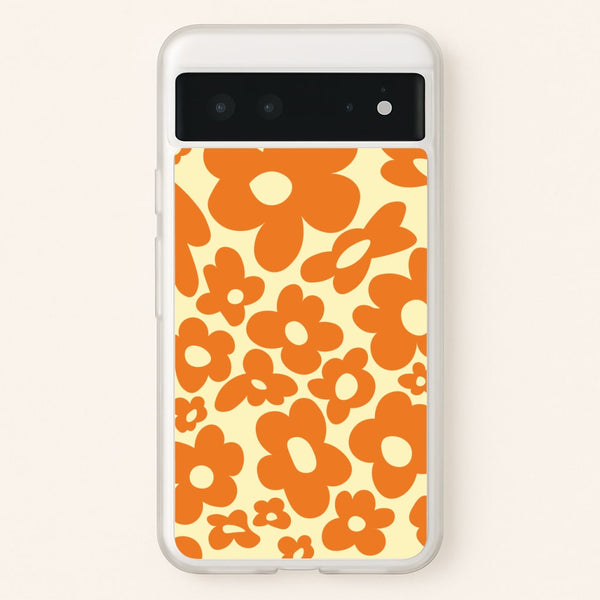 Orange Flowers - Trippy Patterns - Trippy Patterns Phone Case for Google Pixel 6
