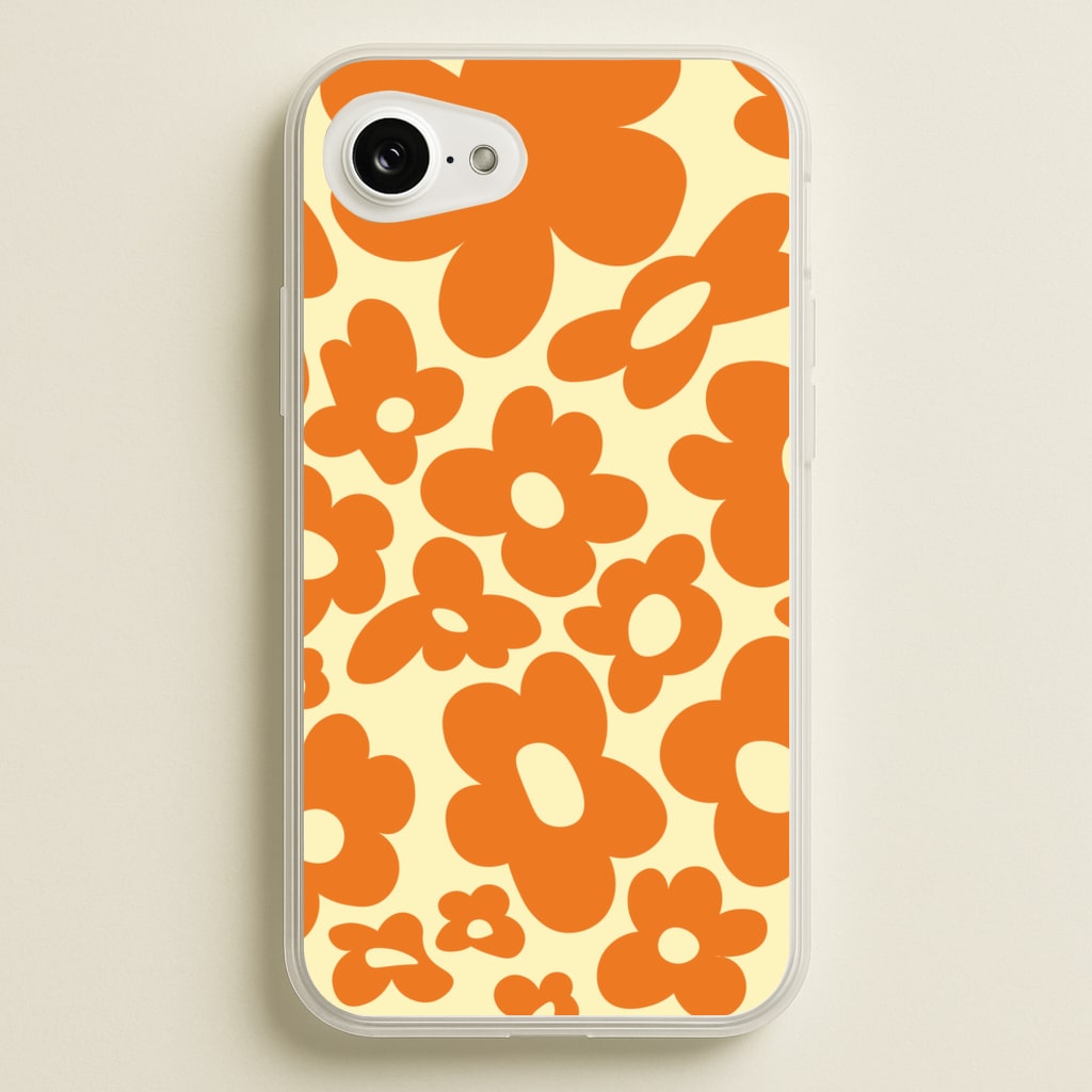 Orange Flowers - Trippy Patterns - Trippy Patterns Phone Case for iPhone 16e