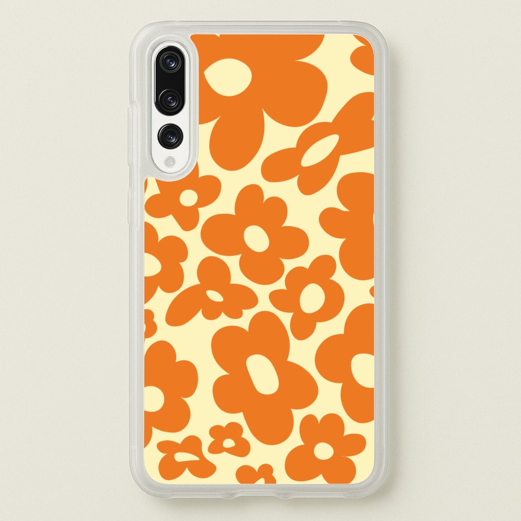 Orange Flowers - Trippy Patterns - Trippy Patterns Phone Case for Huawei P20 Pro