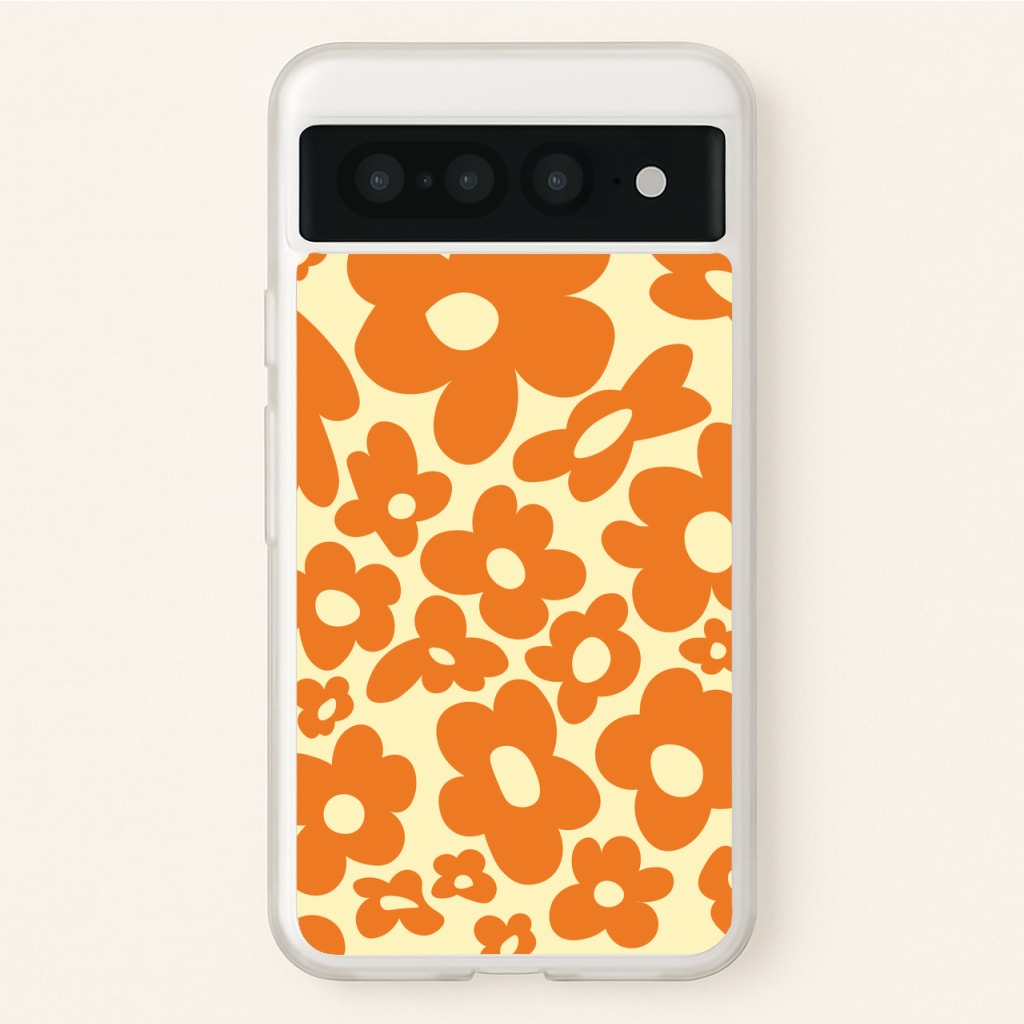 Orange Flowers - Trippy Patterns - Trippy Patterns Phone Case for Google Pixel 7 Pro
