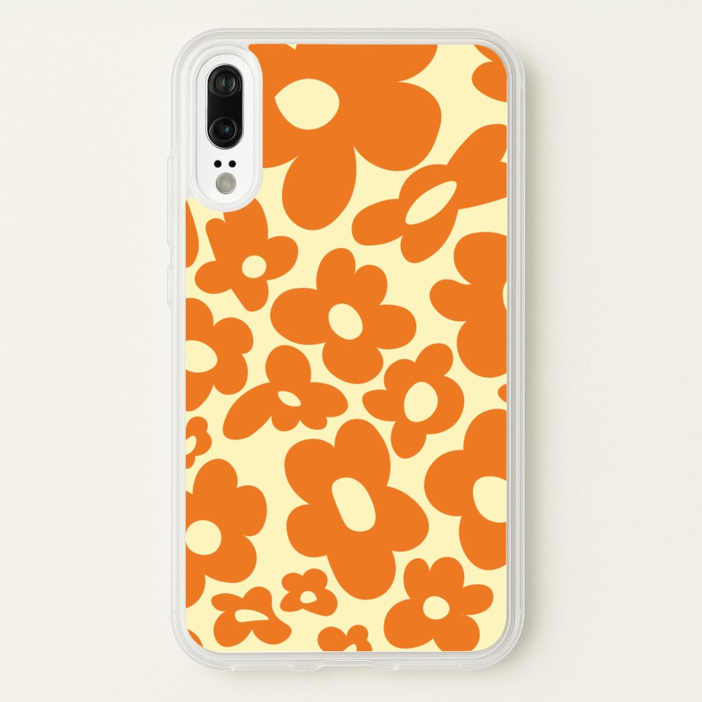 Orange Flowers - Trippy Patterns - Trippy Patterns Phone Case for Huawei P20