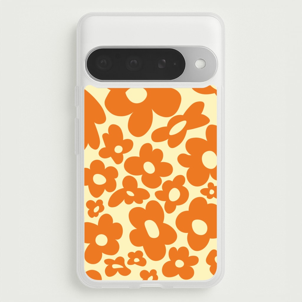 Orange Flowers - Trippy Patterns Phone Case for Google Pixel 10 Pro XL