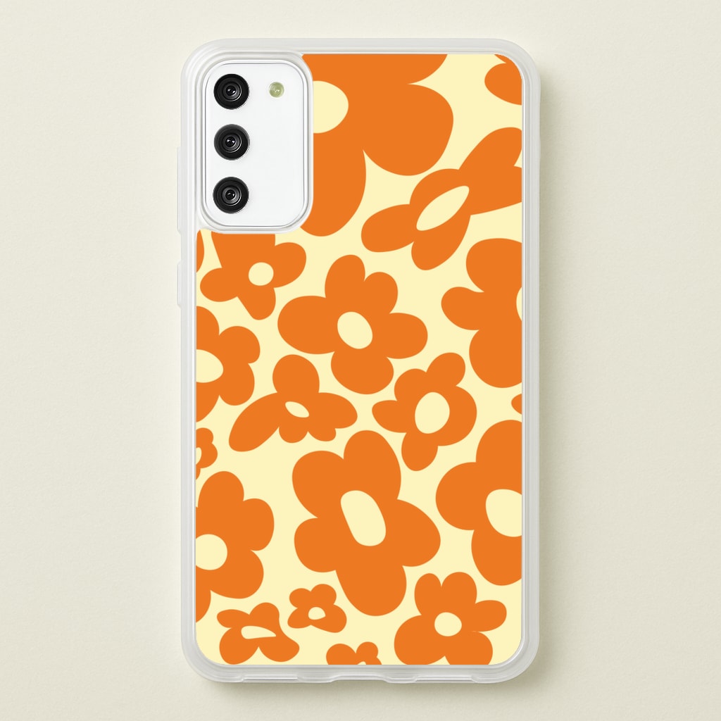 Orange Flowers - Trippy Patterns - Trippy Patterns Phone Case for Galaxy S20FE