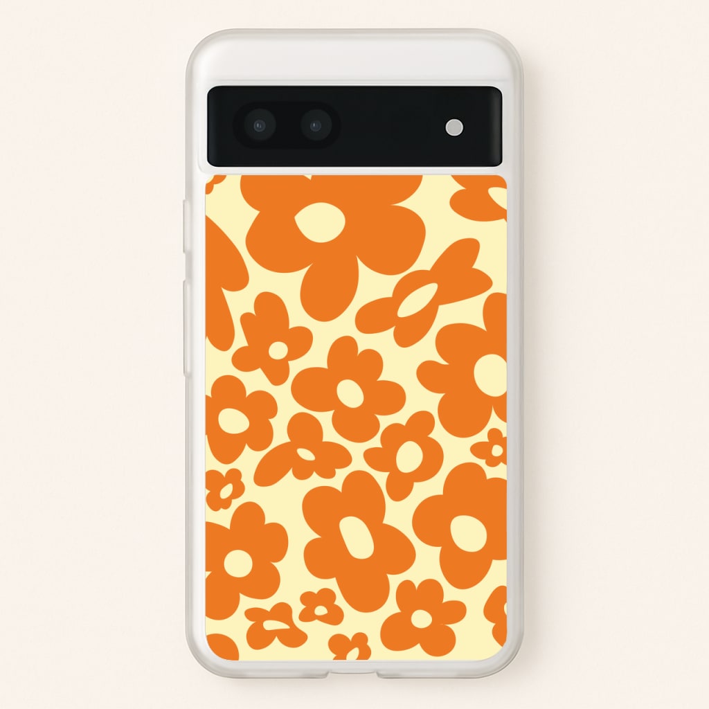 Orange Flowers - Trippy Patterns - Trippy Patterns Phone Case for Google Pixel 6a