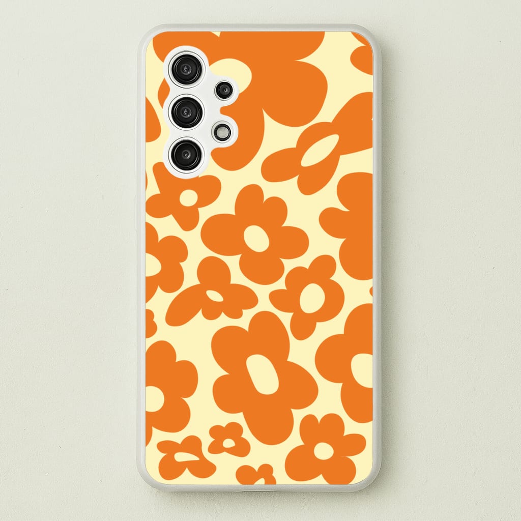 Orange Flowers - Trippy Patterns - Trippy Patterns Phone Case for Galaxy A13