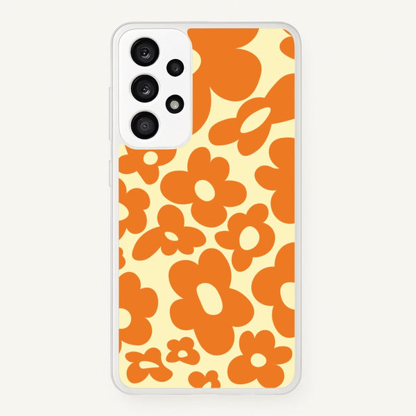 Orange Flowers - Trippy Patterns - Trippy Patterns Phone Case for Galaxy A33