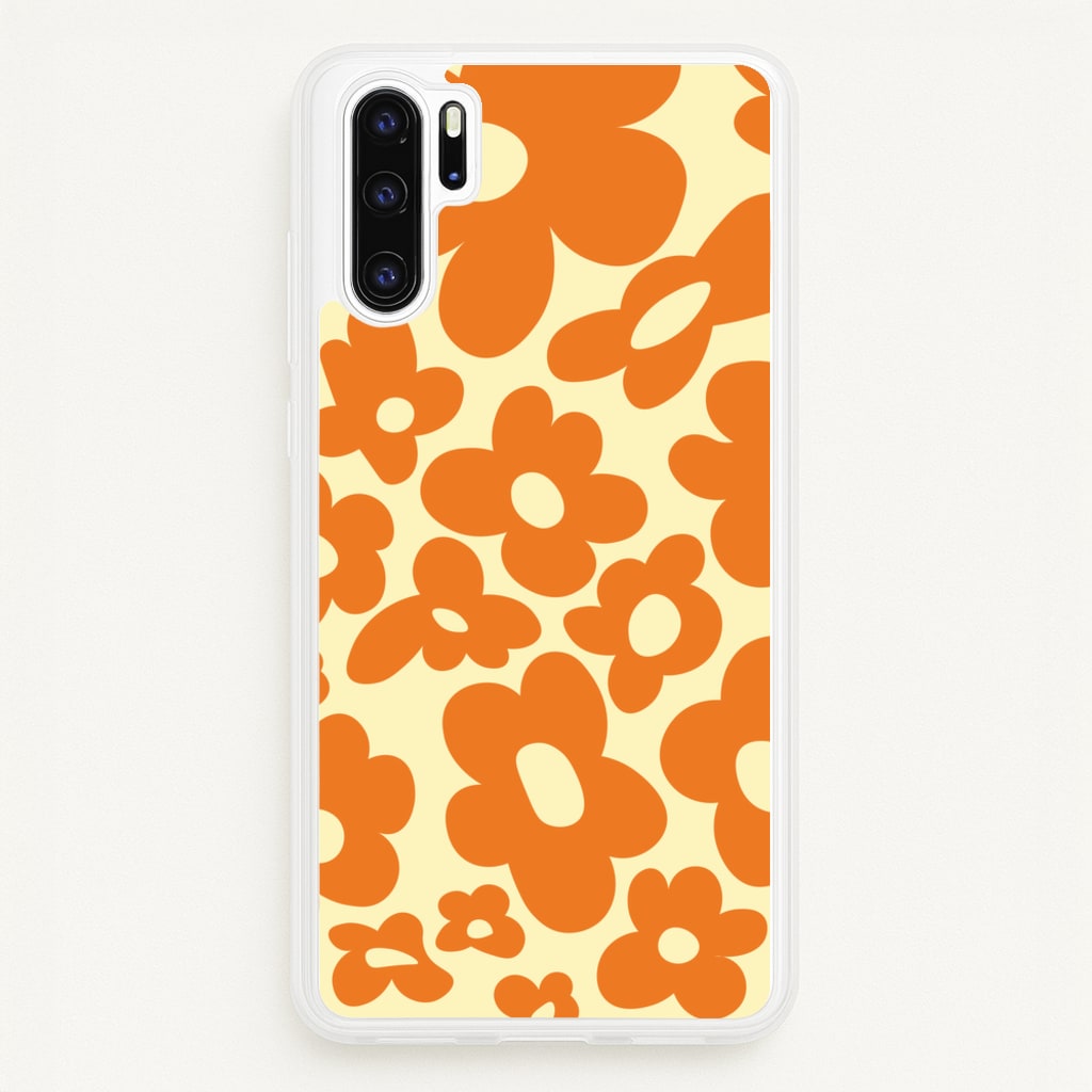Orange Flowers - Trippy Patterns - Trippy Patterns Phone Case for Huawei P30 Pro