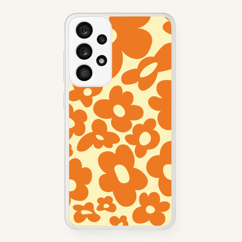 Orange Flowers - Trippy Patterns - Trippy Patterns Phone Case for Galaxy A53