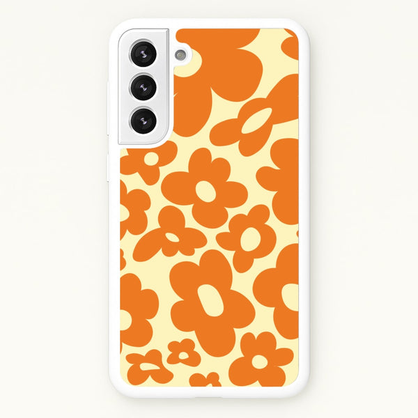 Orange Flowers - Trippy Patterns - Trippy Patterns Phone Case for Galaxy S22 Plus