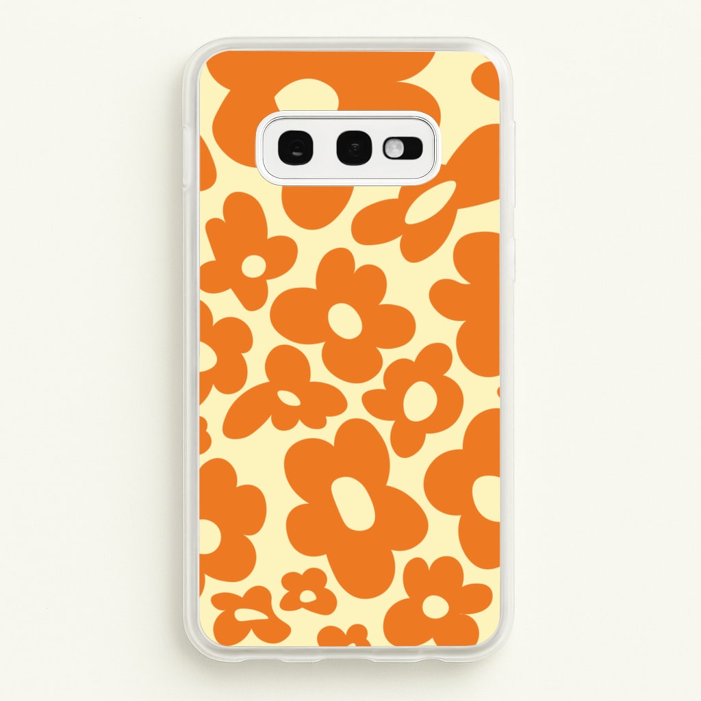 Orange Flowers - Trippy Patterns - Trippy Patterns Phone Case for Galaxy S10e