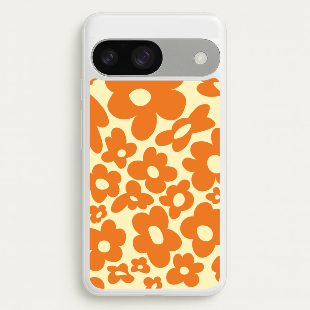 Orange Flowers - Trippy Patterns - Trippy Patterns Phone Case for Google Pixel 9 / 9 Pro
