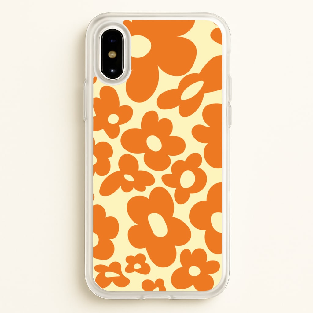 Orange Flowers - Trippy Patterns - Trippy Patterns Phone Case for iPhone X / XS