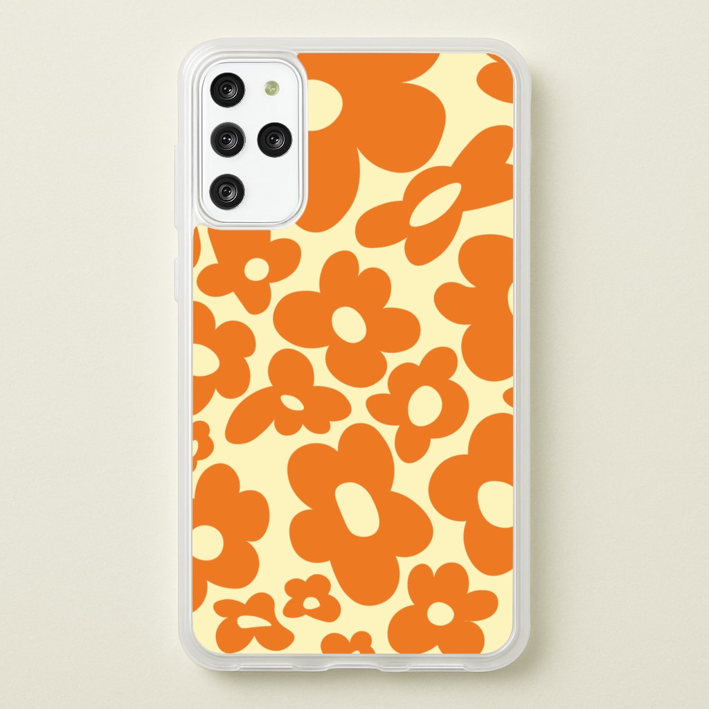 Orange Flowers - Trippy Patterns - Trippy Patterns Phone Case for Galaxy S20 Plus