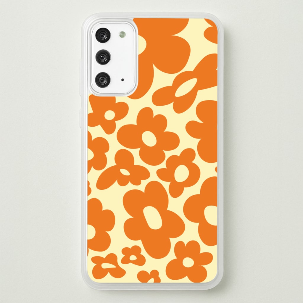 Orange Flowers - Trippy Patterns - Trippy Patterns Phone Case for Galaxy Note 20