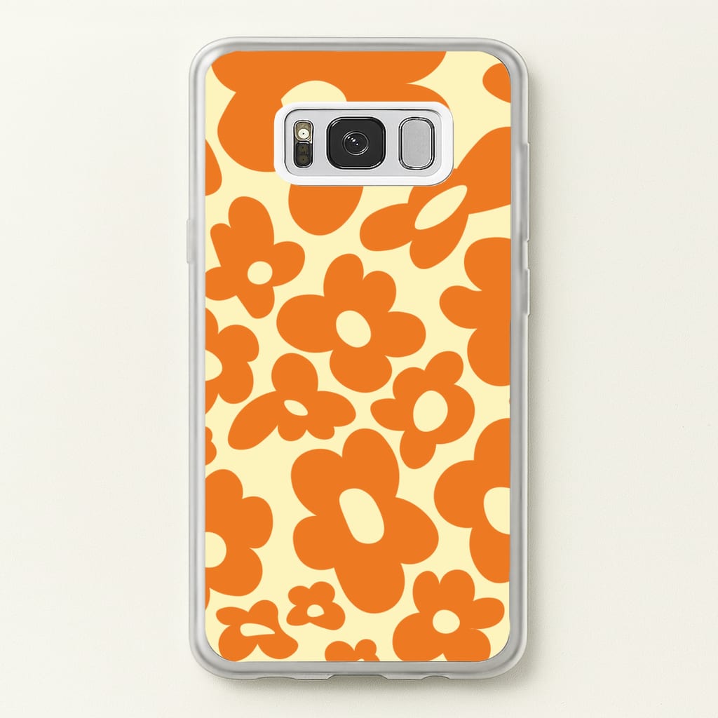 Orange Flowers - Trippy Patterns - Trippy Patterns Phone Case for Galaxy S8 Plus