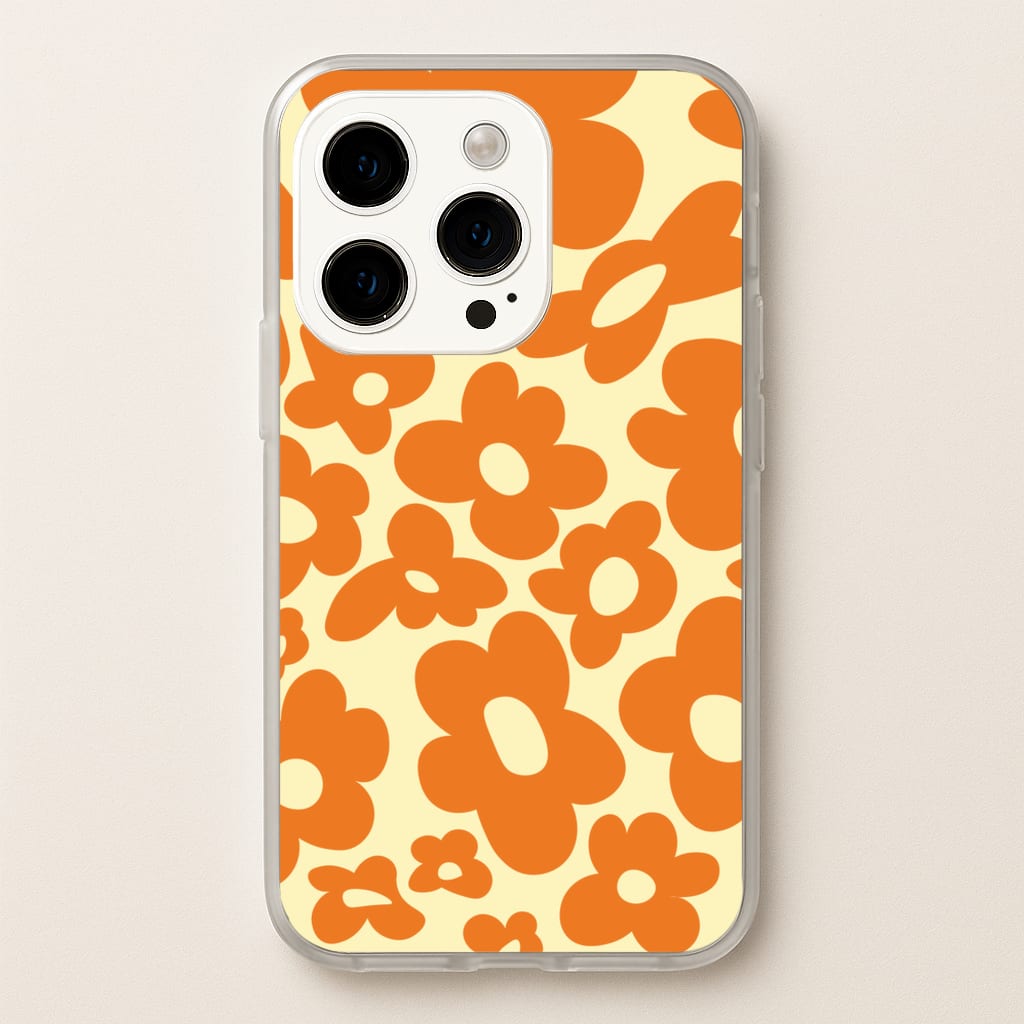 Orange Flowers - Trippy Patterns - Trippy Patterns Phone Case for iPhone 15 Pro
