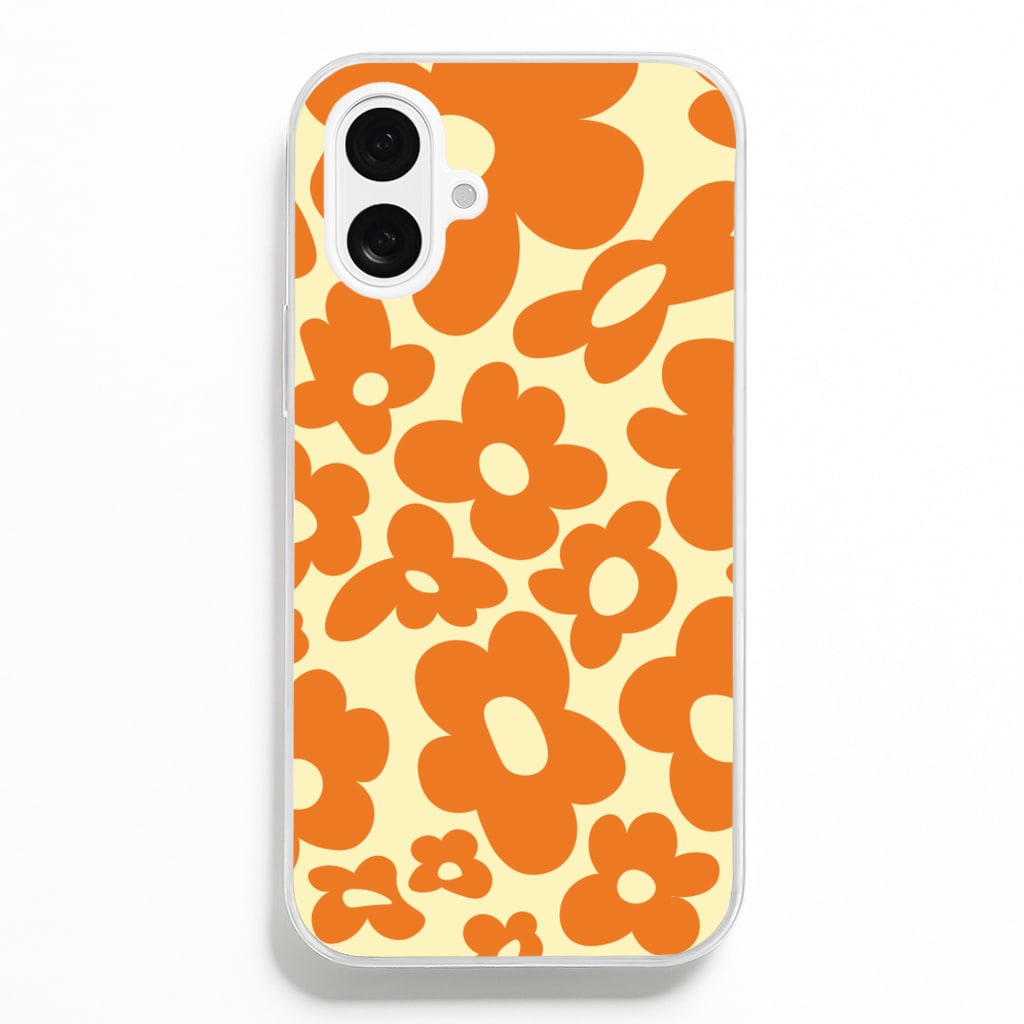 Orange Flowers - Trippy Patterns - Trippy Patterns Phone Case for iPhone 16 Plus