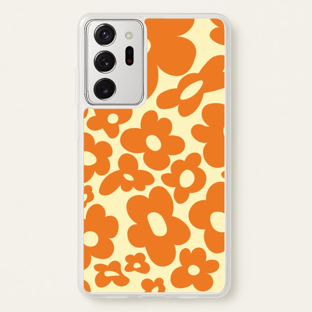 Orange Flowers - Trippy Patterns - Trippy Patterns Phone Case for Galaxy Note 20 Ultra