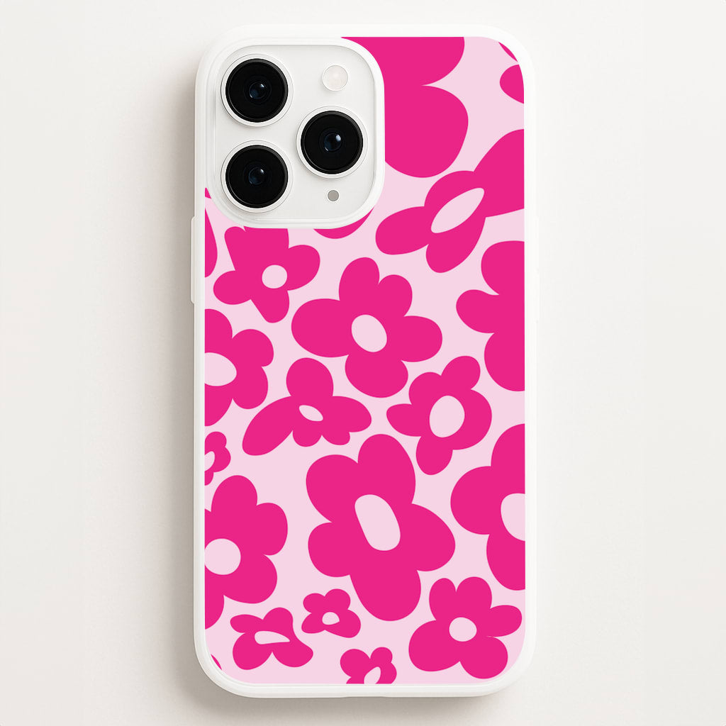 Pink Flowers - Trippy Patterns - Trippy Patterns Phone Case for iPhone 16 Pro Max