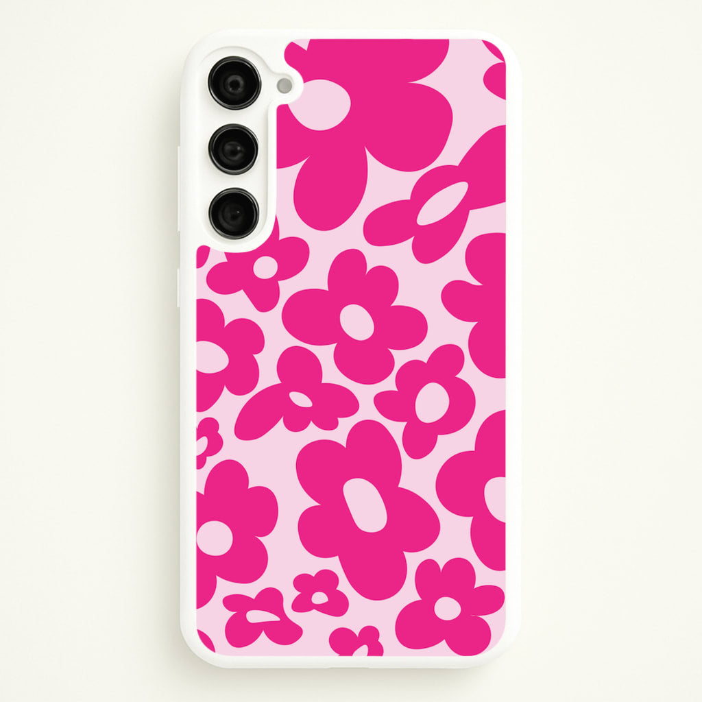 Pink Flowers - Trippy Patterns - Trippy Patterns Phone Case for Galaxy S23 Plus