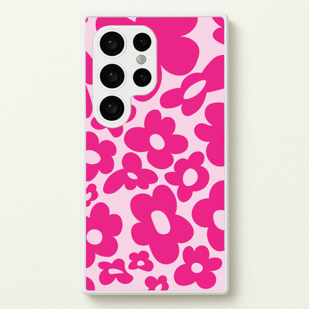 Pink Flowers - Trippy Patterns - Trippy Patterns Phone Case for Galaxy S24 Ultra