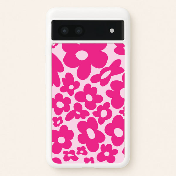 Pink Flowers - Trippy Patterns - Trippy Patterns Phone Case for Google Pixel 6a