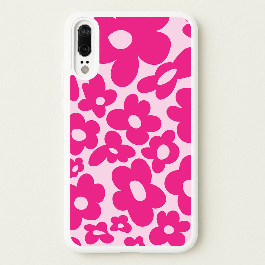 Pink Flowers - Trippy Patterns - Trippy Patterns Phone Case for Huawei P20