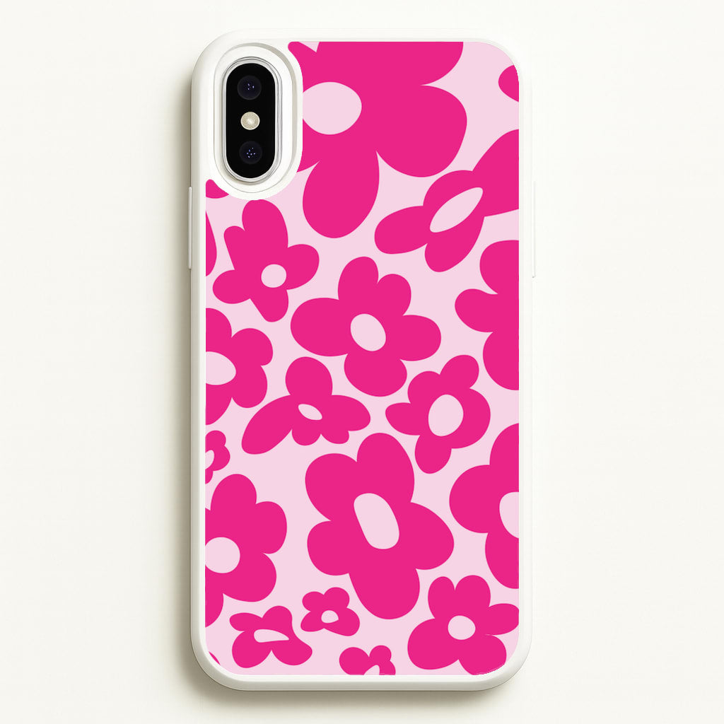 Pink Flowers - Trippy Patterns - Trippy Patterns Phone Case for iPhone XS Max