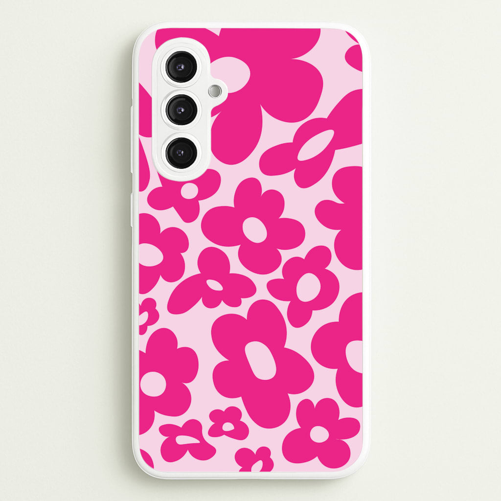 Pink Flowers - Trippy Patterns - Trippy Patterns Phone Case for Galaxy S23FE
