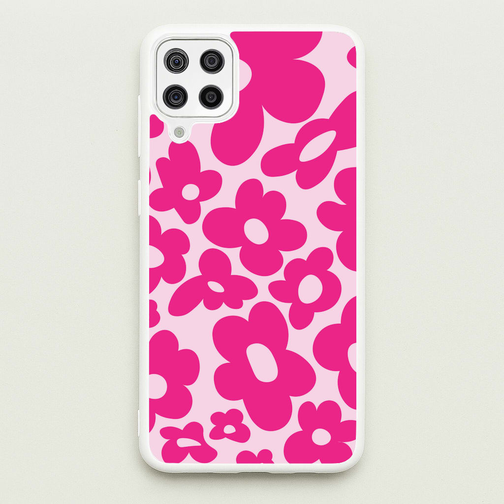 Pink Flowers - Trippy Patterns - Trippy Patterns Phone Case for Galaxy A12