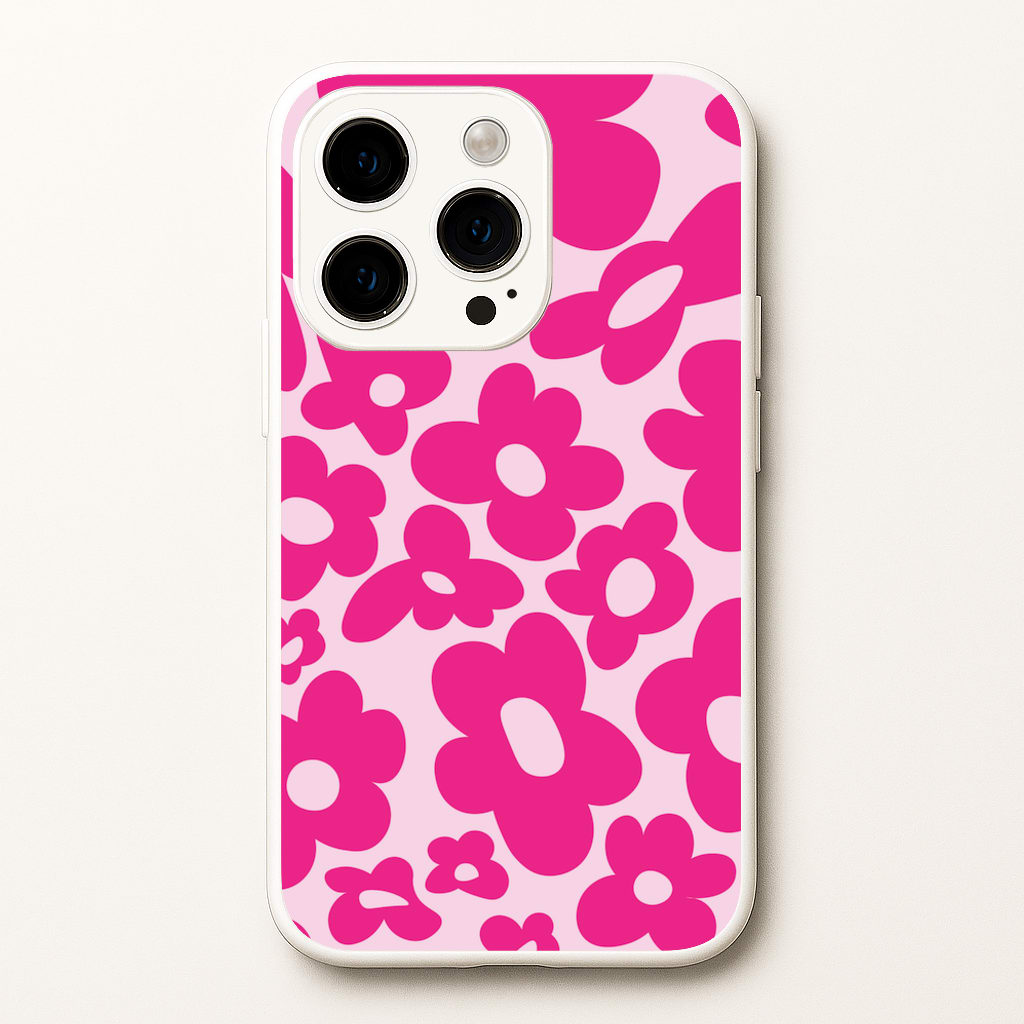 Pink Flowers - Trippy Patterns - Trippy Patterns Phone Case for iPhone 15 Pro Max