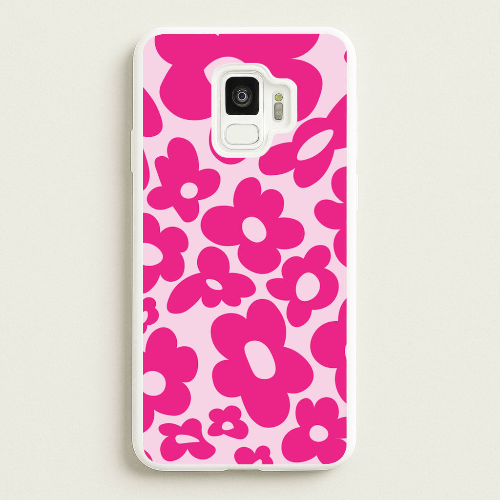 Pink Flowers - Trippy Patterns - Trippy Patterns Phone Case for Galaxy S9