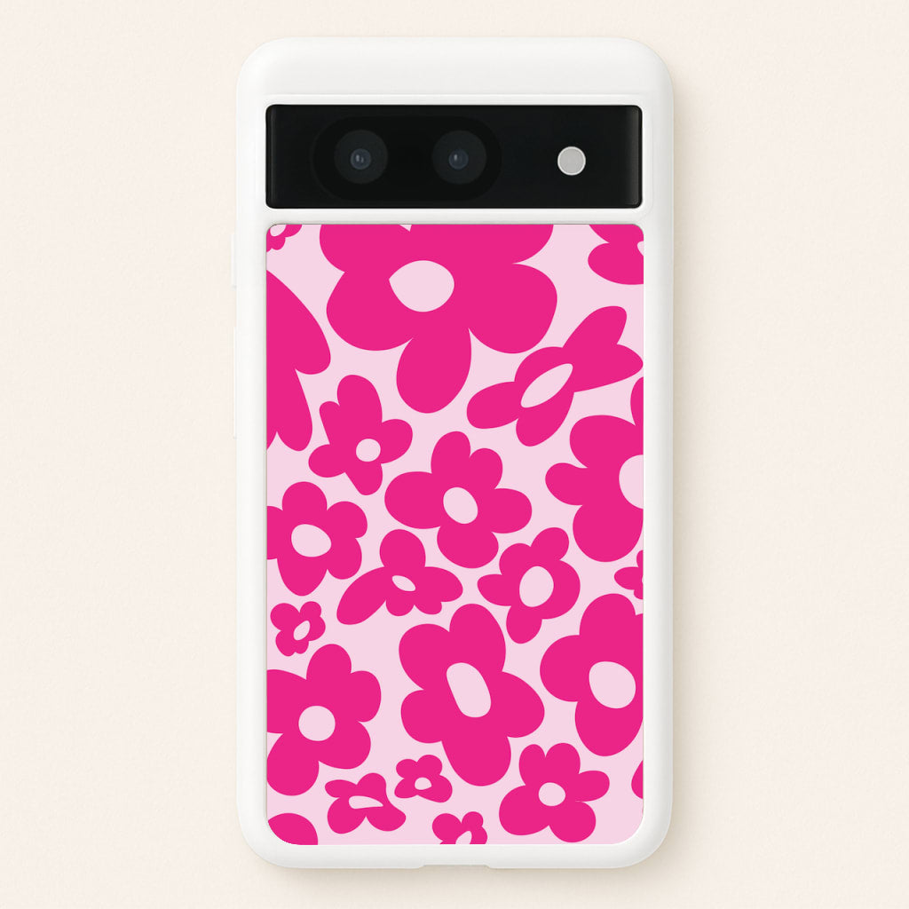 Pink Flowers - Trippy Patterns - Trippy Patterns Phone Case for Google Pixel 8a