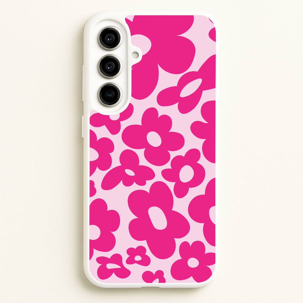 Pink Flowers - Trippy Patterns - Trippy Patterns Phone Case for Galaxy A56