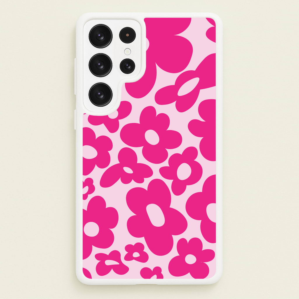 Pink Flowers - Trippy Patterns - Trippy Patterns Phone Case for Galaxy S22 Ultra