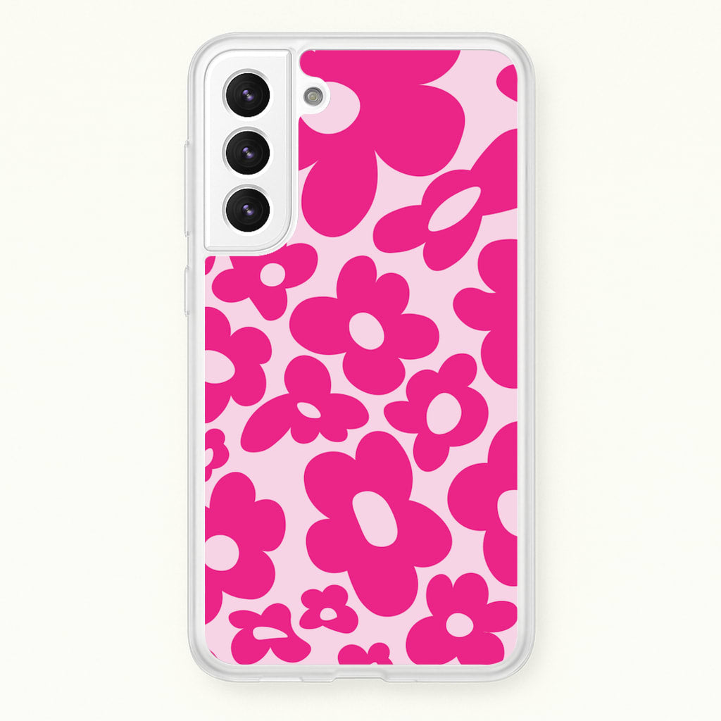 Pink Flowers - Trippy Patterns - Trippy Patterns Phone Case for Galaxy S22 Plus